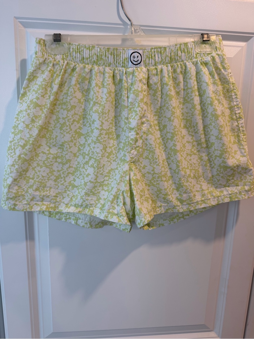 Gilly Hicks Pale Lime Floral Cotton Boxers